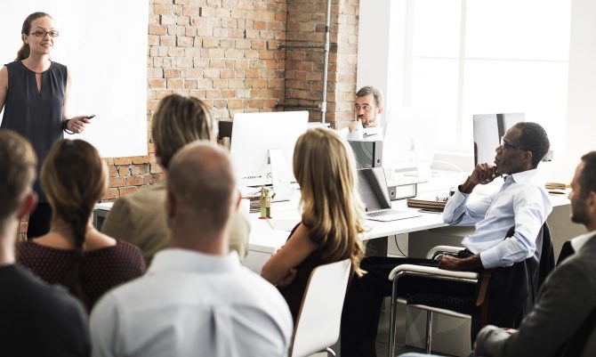 Business Team Training Listening Meeting Concept